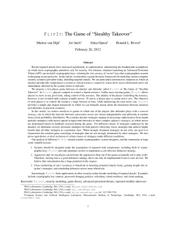 FLIPIT: The Game of &ldquo;Stealthy Takeover&rdquo;