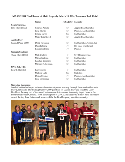 MAASE 2014 Final Round of Math Jeopardy (March 15 - UTK-EECS
