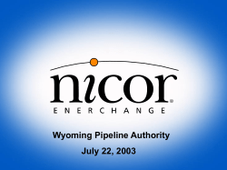 NiCor Exchange - Wyoming Pipeline Authority