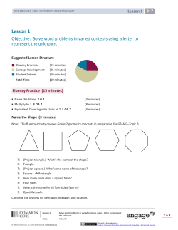 Grade 3 Mathematics Module 7, Topic A, Lesson 1