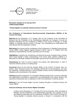 Acting together to eradicate extreme poverty in Europe