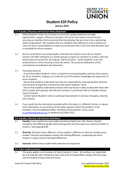 Student EDI Policy - Solent Students` Union