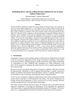 and up-welling thermal radiation for use in mean radiant temperature
