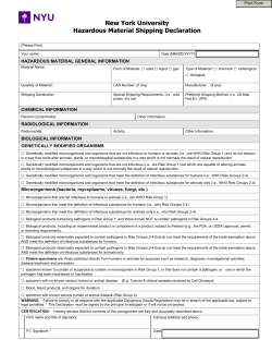 New York University Hazardous Material Shipping Declaration