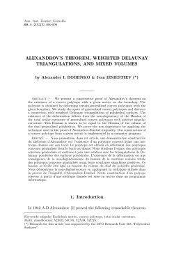 Alexandrov`s theorem, weighted Delaunay triangulations