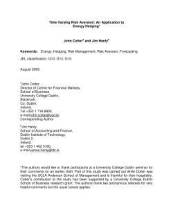 Time Varying Risk Aversion: An Application to Energy Hedging