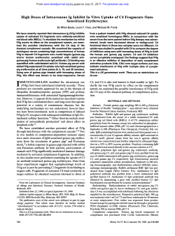 High Doses of Intravenous Ig Inhibit In Vitro Uptake of C4 Fragments
