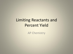 Limiting Reactants and Percent Yield