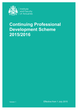 CPD Scheme - Institute and Faculty of Actuaries