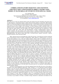 correlated-features sequence and cognitive strategy education