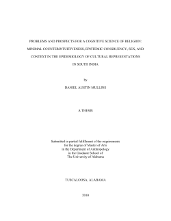 problems and prospects for a cognitive science of religion