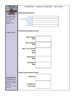 CrossFit Kids PT Test Full Version Page 1 of 4 Trainer Notes