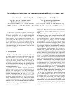 Extended protection against stack smashing attacks without