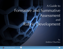 Formative and Summative Assessment Rubric Development