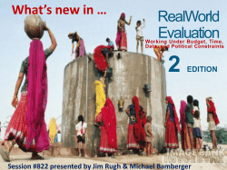 RealWorld Evaluation Designing Evaluations under Budget, Time