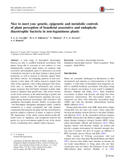 Nice to meet you: genetic, epigenetic and metabolic controls of plant