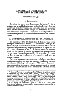 Economic and Other Barriers to Electronic Commerce