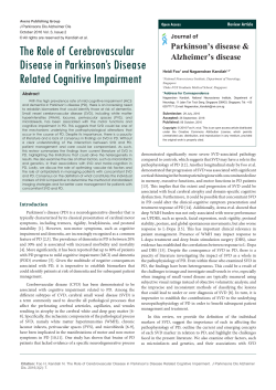 The Role of Cerebrovascular Disease in Parkinson`s Disease