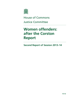 Women offenders: after the Corston Report