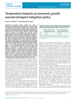 Temperature impacts on economic growth warrant stringent