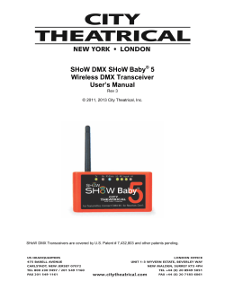 SHoW DMX SHoW Baby 5 Wireless DMX Transceiver User`s Manual