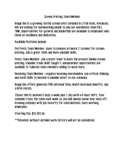 Screen Printing Team Member Image One is a growing