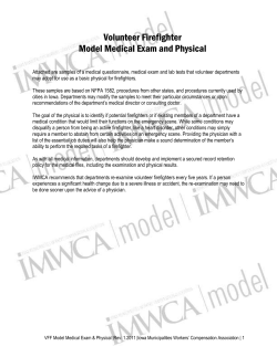 Volunteer Firefighter Model Medical Exam and Physical