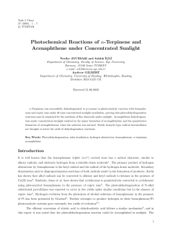 Photochemical Reactions of &alpha;-Terpinene and