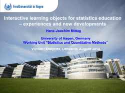 Interactive learning objects for statistics education