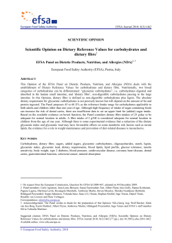 Scientific Opinion on Dietary Reference Values for carbohydrates
