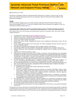 Symantec Advanced Threat Protection Platform with Network and