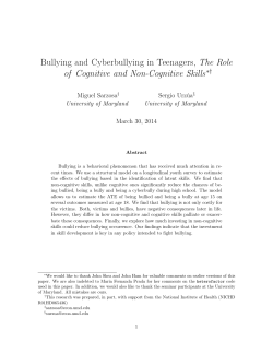 Bullying and Cyberbullying in Teenagers, The Role of Cognitive and