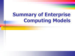 Enterprise Computing Models