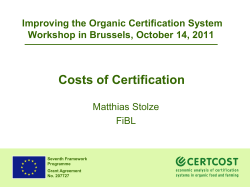 Costs of Certification