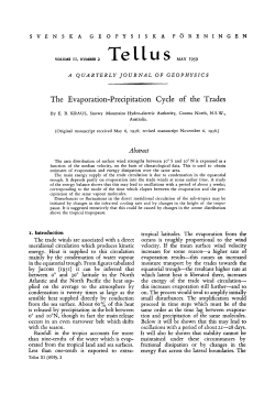 The Evaporation-Precipitation Cycle of the Trades - Co