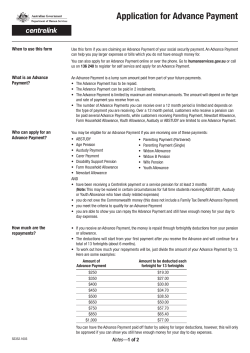 Application for Advance Payment