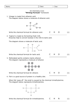 Due: Class: Name: S2 Chemistry-Core &ldquo;Writing Formula&rdquo; homework