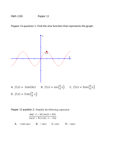 Popper 13 question 1: Find the sine function that represents the