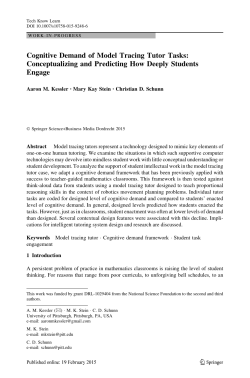 Cognitive Demand of Model Tracing Tutor Tasks