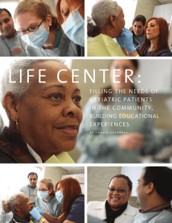 filling the needs of geriatric patients in the community, building