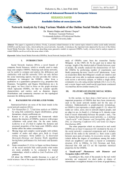 Network Analysis by Using Various Models of the Online Social