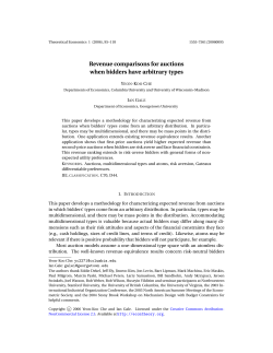 Revenue comparisons for auctions when bidders have arbitrary types