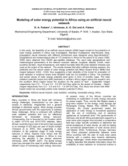 Modeling of solar energy potential in Africa using an - Sci-Hub