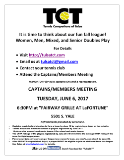 captains/members meeting tuesday, june 6, 2017