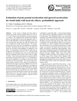 Estimation of peak ground acceleration and spectral acceleration for