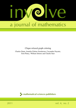 Clique-relaxed graph coloring - Mathematical Sciences Publishers