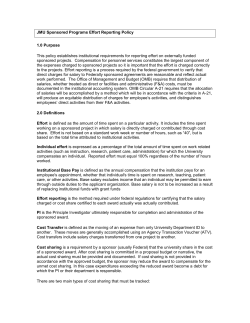 JMU Sponsored Programs Effort Reporting Policy