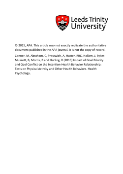 Impact of Goal Priority and Goal Conflict on the Intention