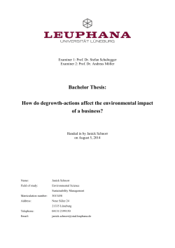 Bachelor Thesis: How do degrowth-actions affect