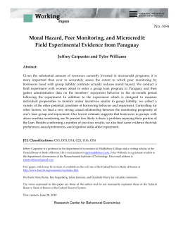 Moral Hazard, Peer Monitoring, and Microcredit